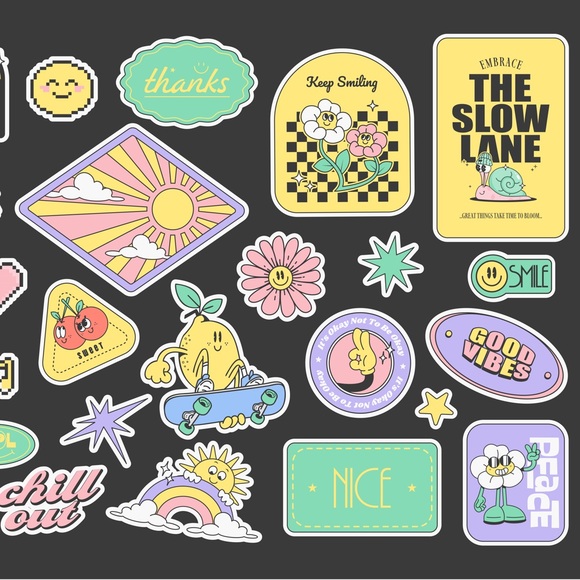 Positive Retro Sticker Pack - Picture 4 of 4